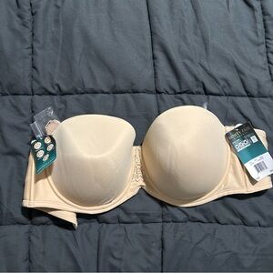 Vanity Fair 74380 Womens Bra Strapless Beauty Back Underwire Rose Beige 40DD